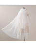 Ivory Pearl Wedding Veil Two Layer Fingertip Veil Raw-edge Bridal Veil